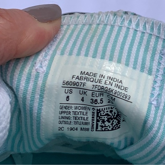 Converse All Star Chuck Taylor Double 2 Tongue Sneaker Grey Aqua Women's Size 6 - Picture 10 of 12